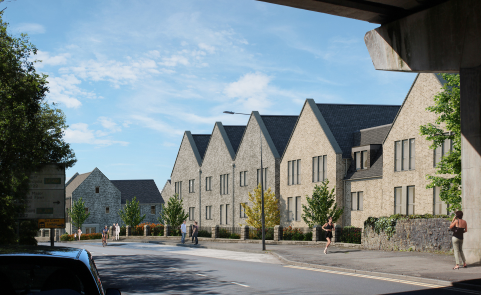 CGI of new homes on site of the former Cowbridge Grammar School