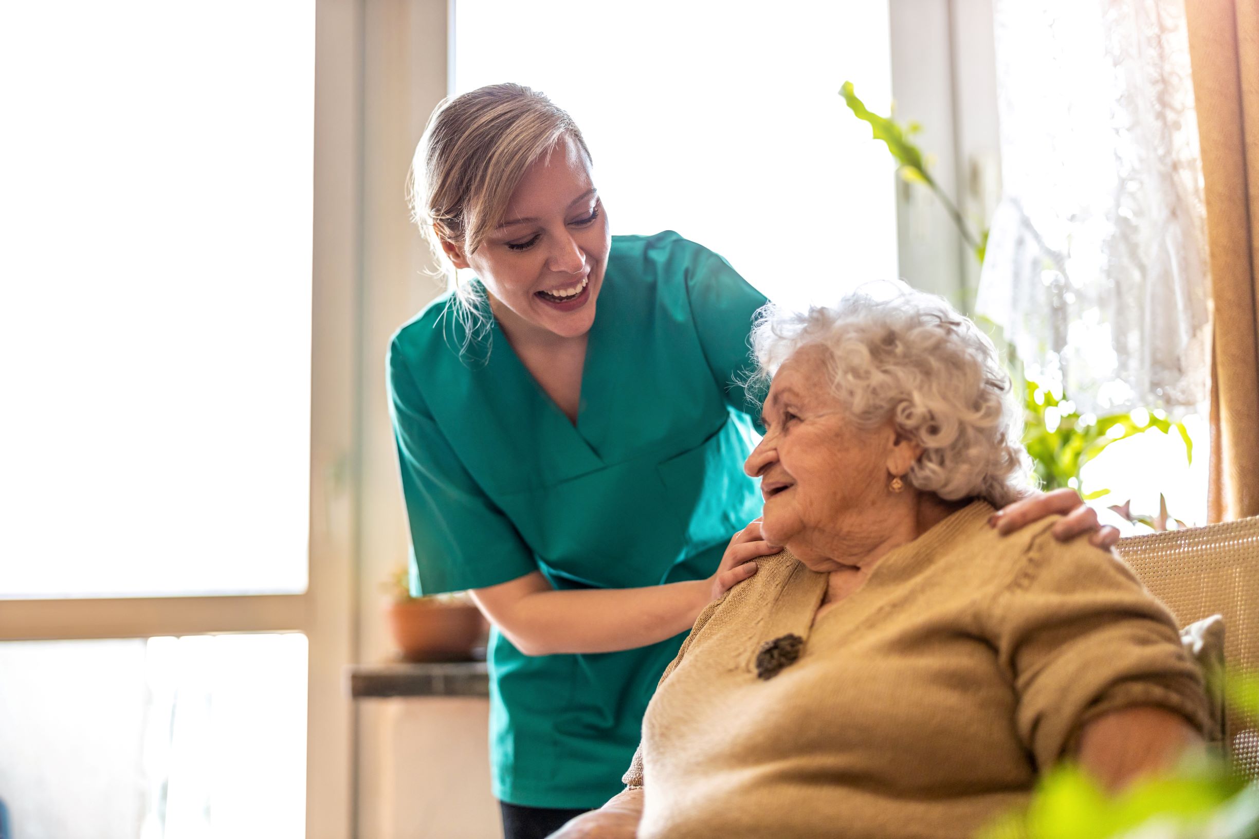 Woman being carer for in her own home