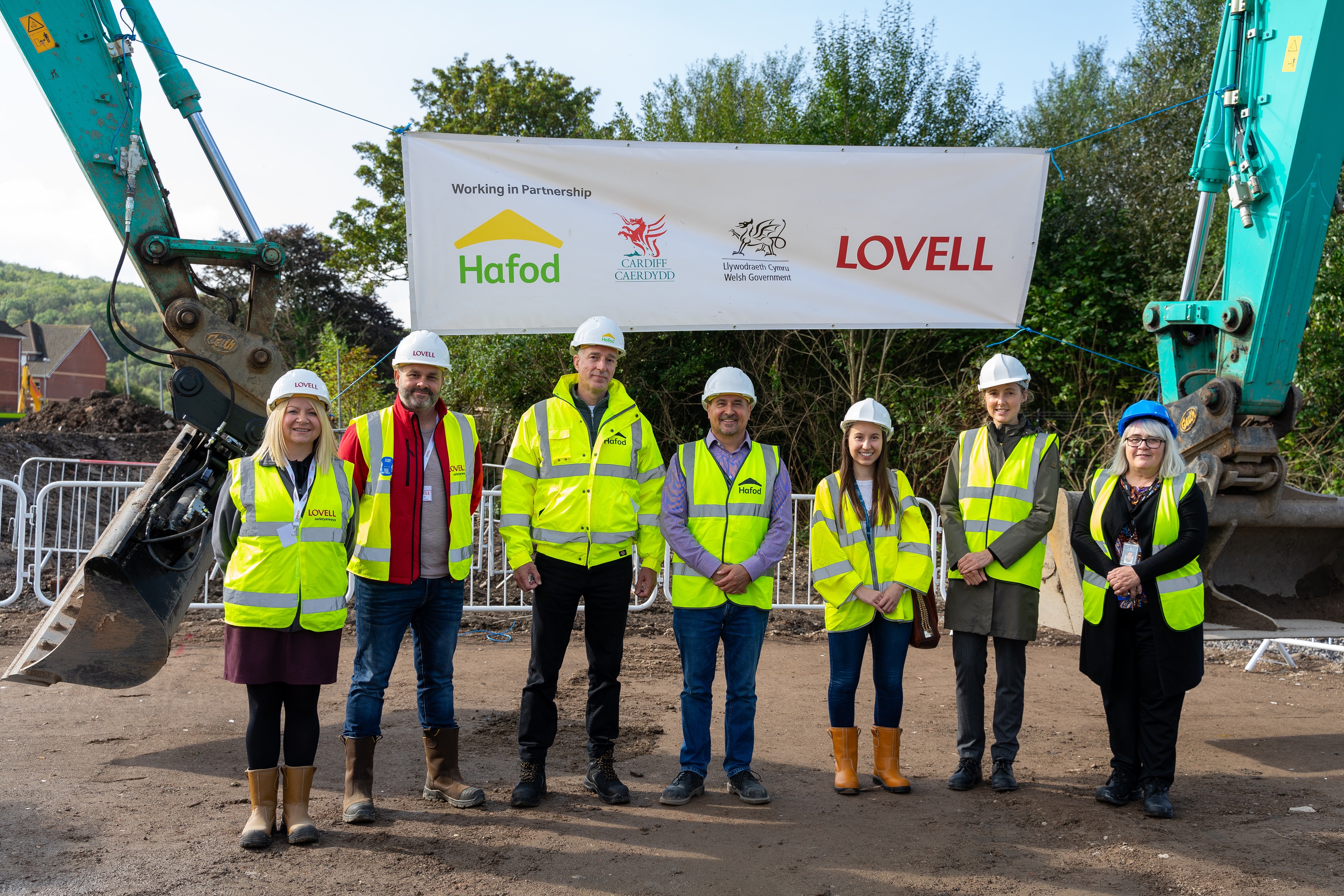 Representatives from Lovell and Hafod at the Lansdowne site groundbreaking