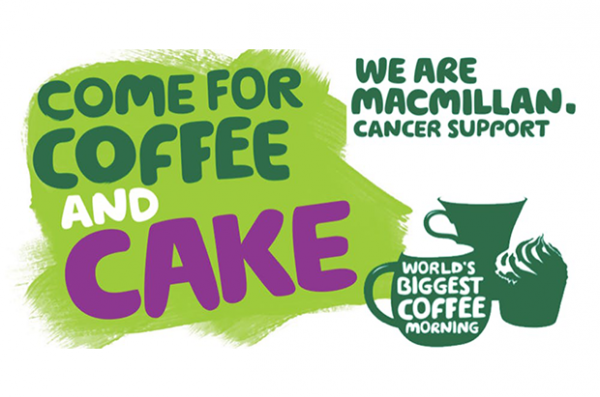 Macmillan Coffee Morning image depicting coffee and cake