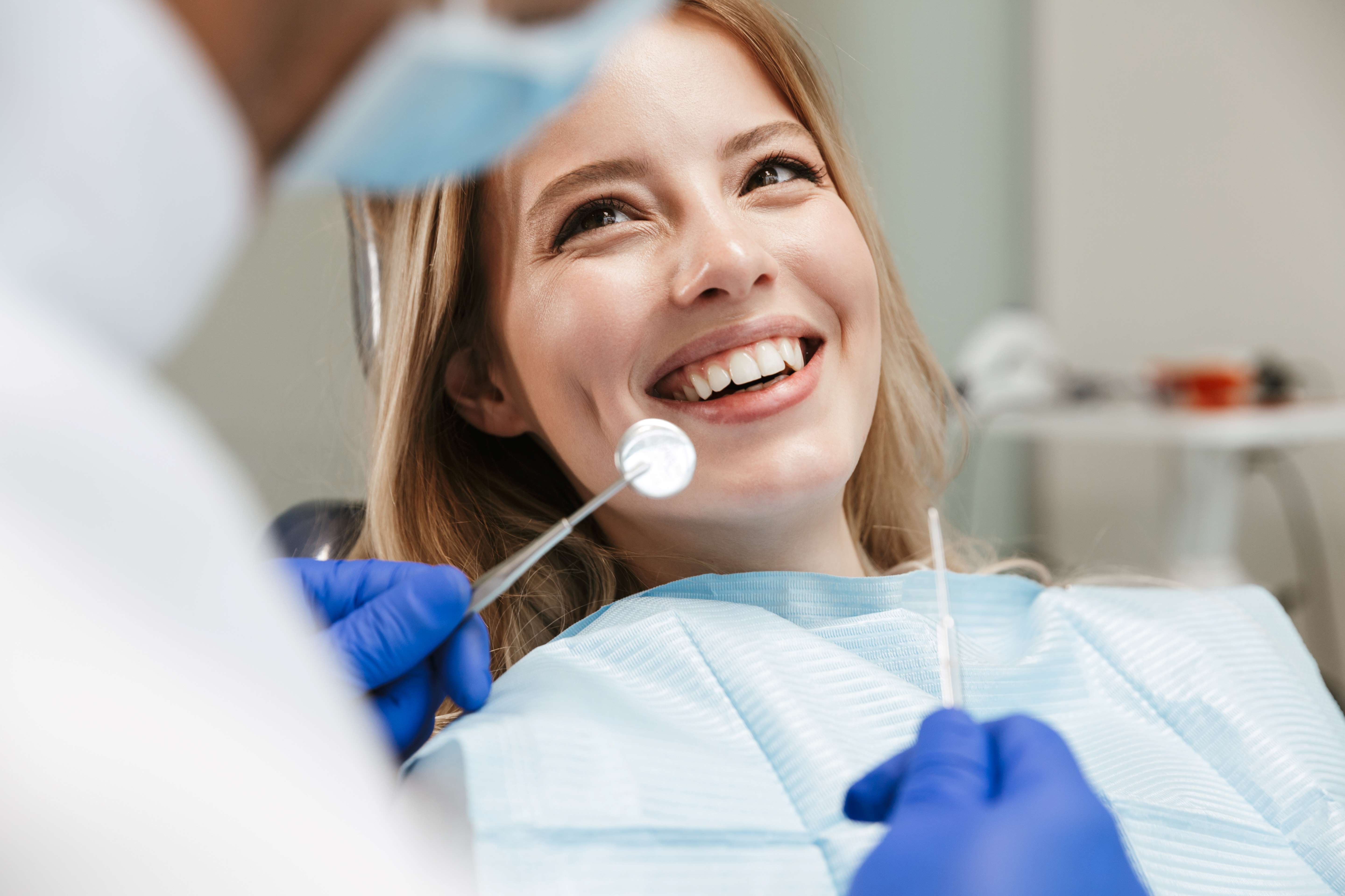 Woman at an appointment at the dentist