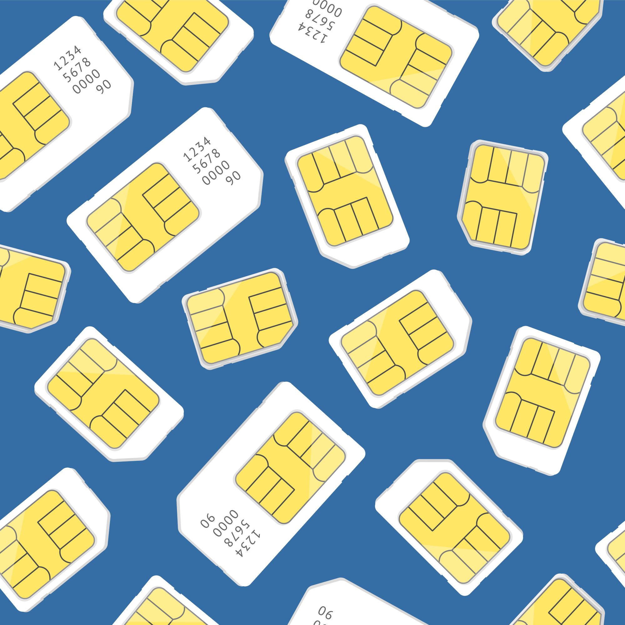 Selection of different sim cards