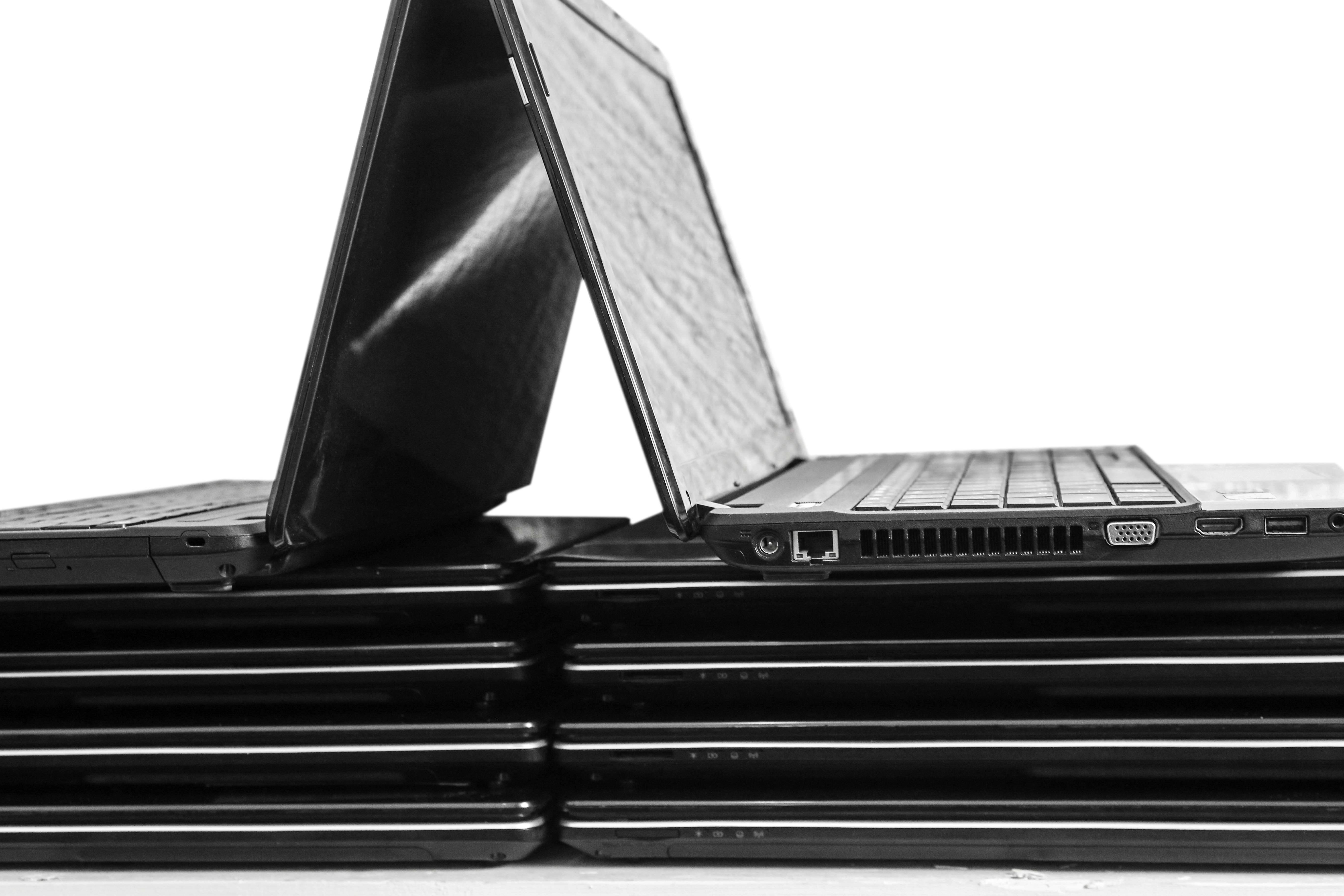 Pile of laptops