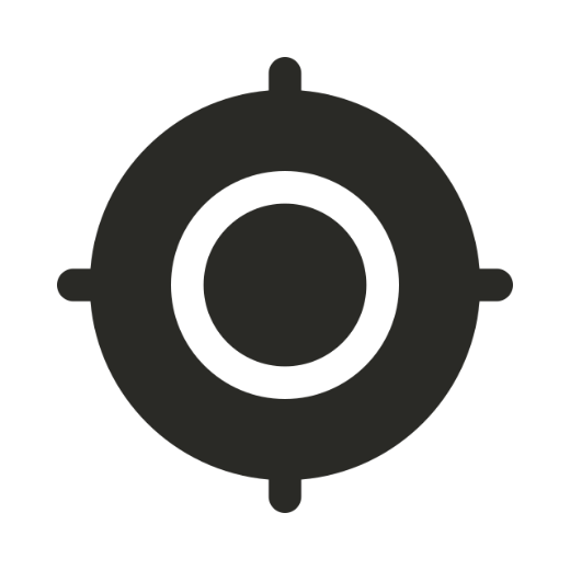 A grey target icon with a circle marking the centre