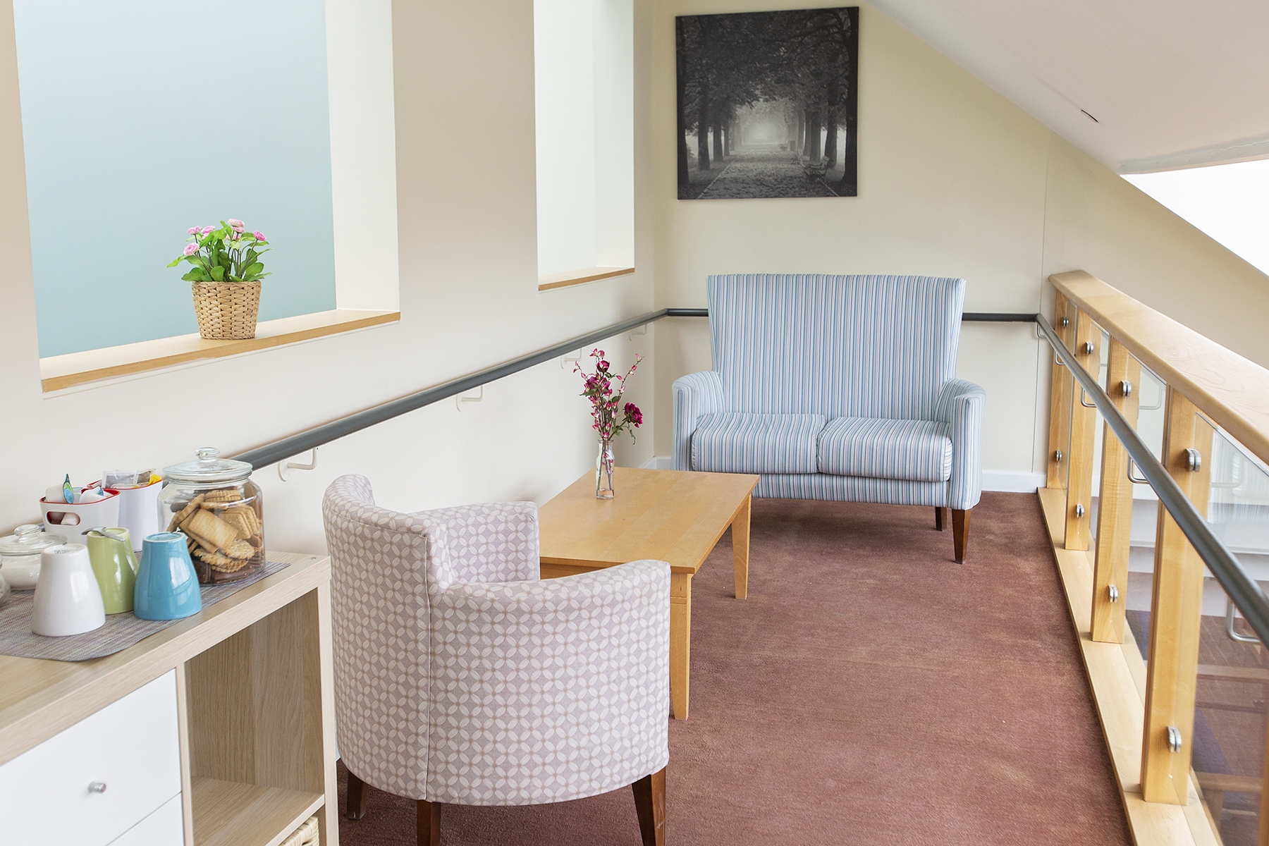 Seating area at Tŷ Penrhos Care Home