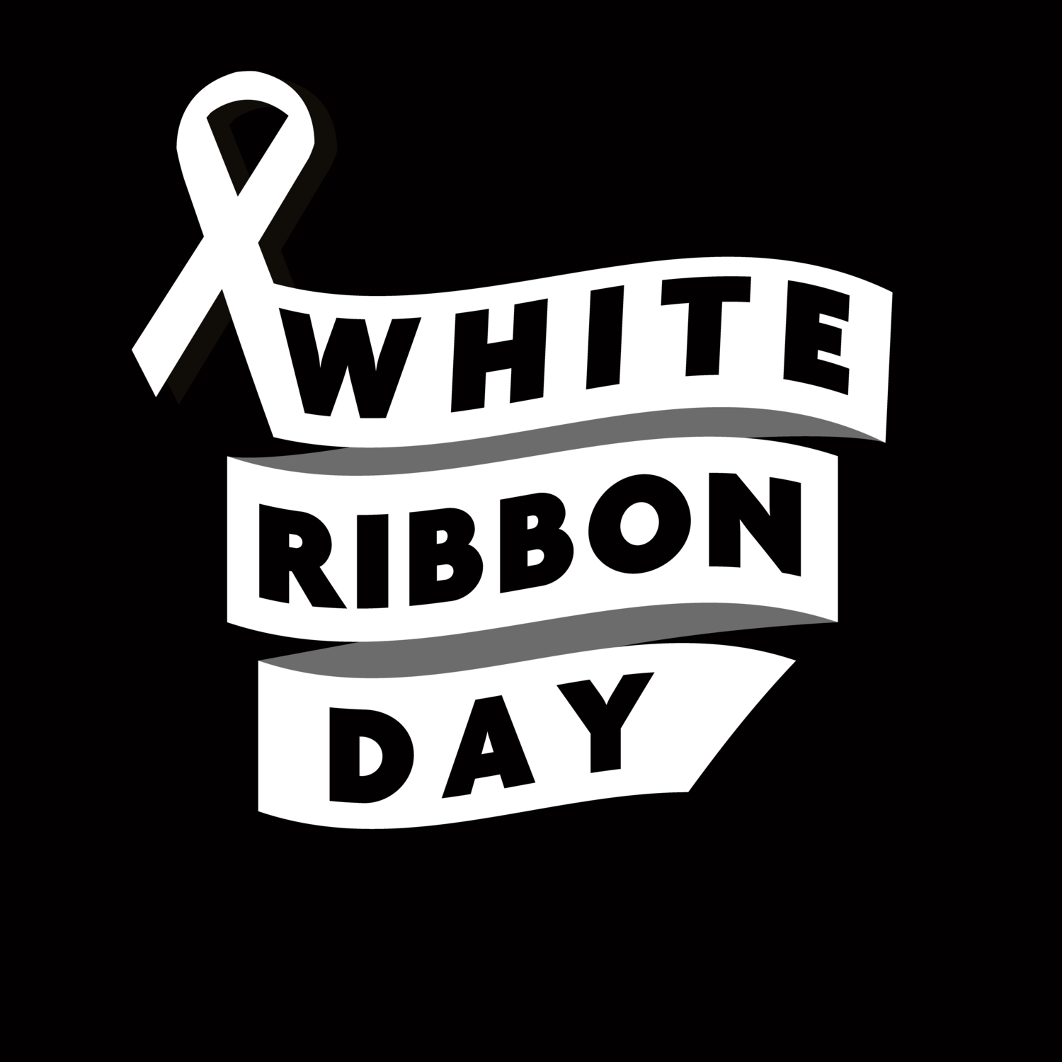 White ribbon day logo