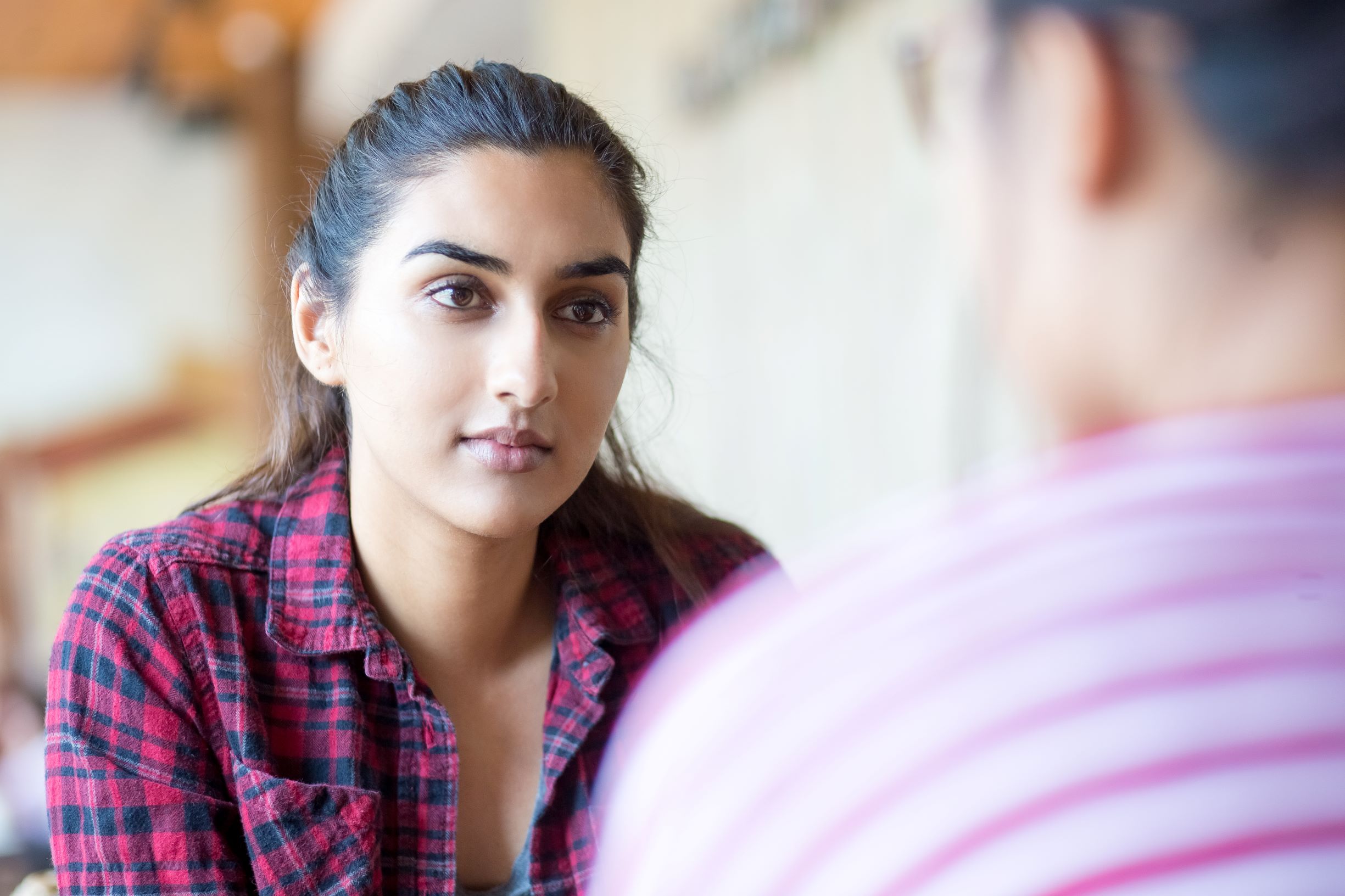 Woman talking to someone