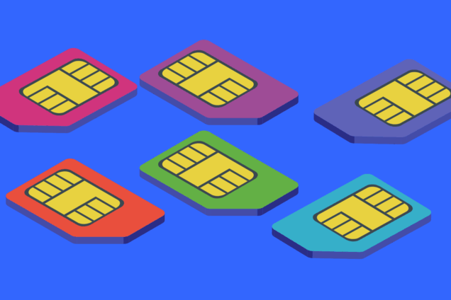 Hafod Housing Association Databank images of sim cards in different colours