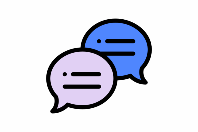two speech bubbles