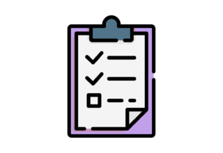 sheet in a clipboard with ticks on