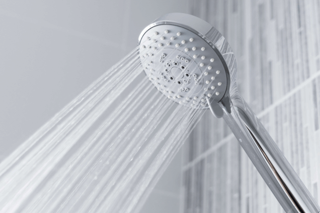 showerhead with water coming out