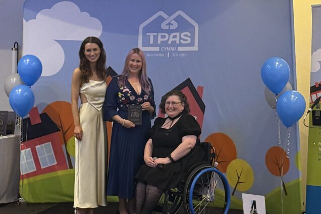Our Connect newsletter award at the TPAS Cymru awards